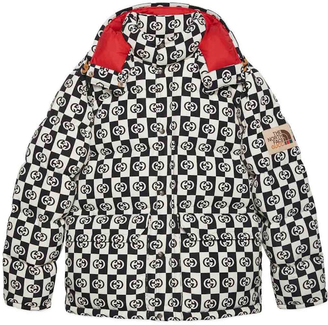 Gucci x The North Face Down Jacket Ivory/Black Checkered Men's - FW21 - US