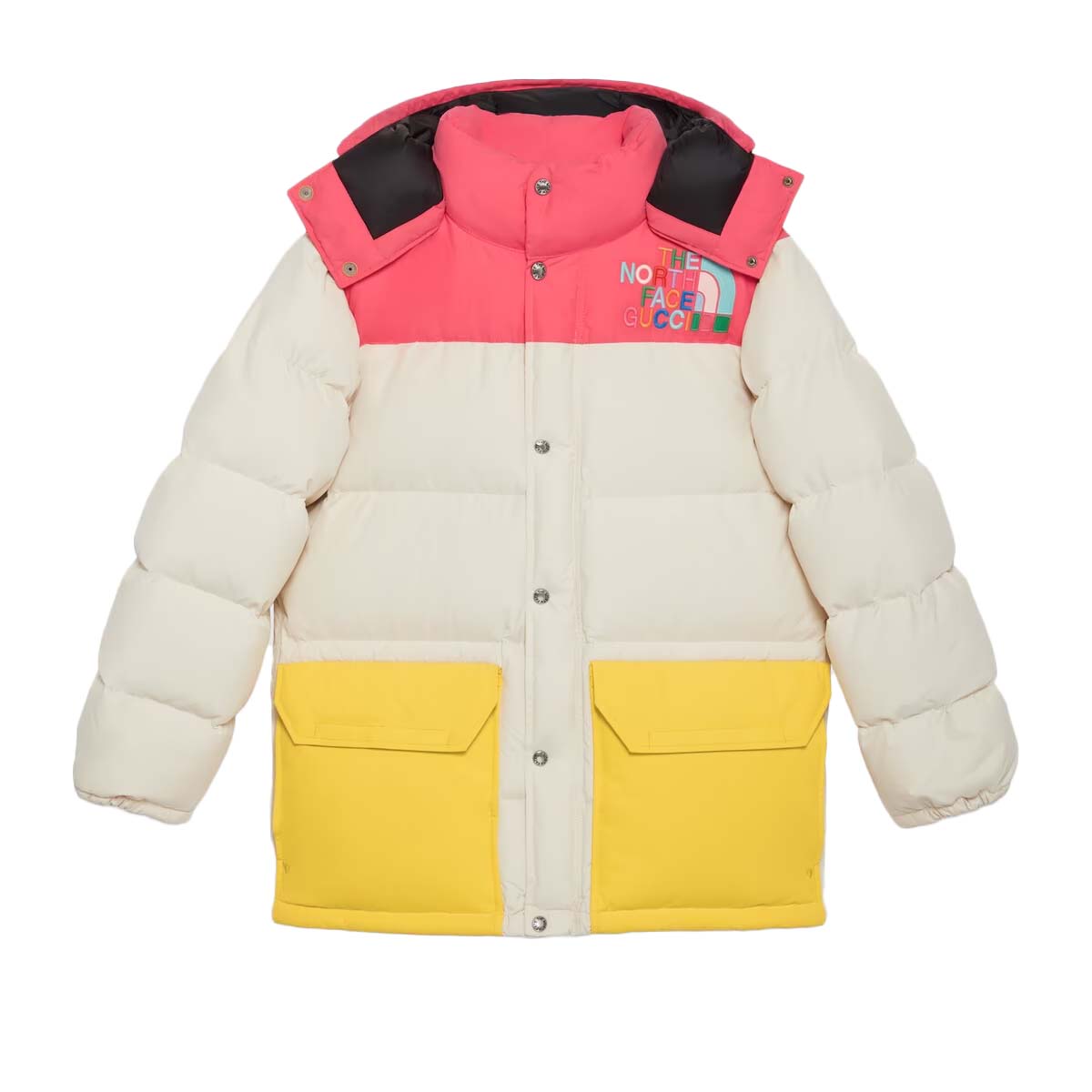 Gucci x The North Face Down Jacket Ivory/Dark Pink/Yellow - FW22 - US