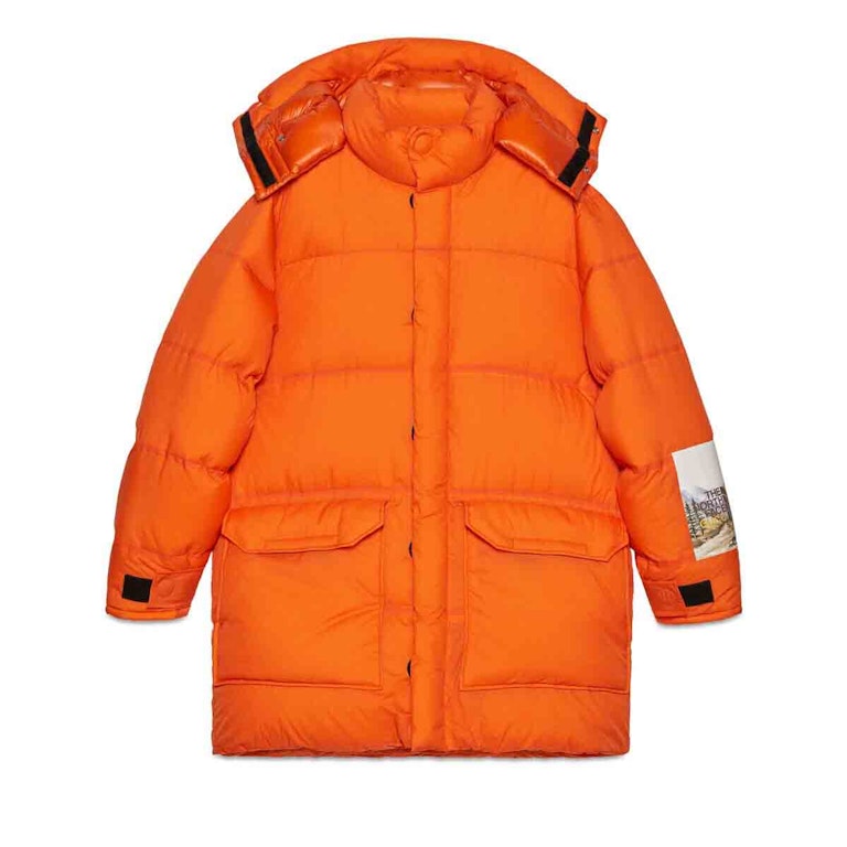 Pre-owned Gucci X The North Face Down Jacket Orange