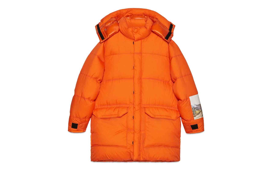 Pre-owned Gucci X The North Face Down Jacket Orange