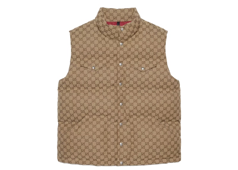 Gucci x The North Face Down Vest Beige/Ebony Men's - FW21 - US