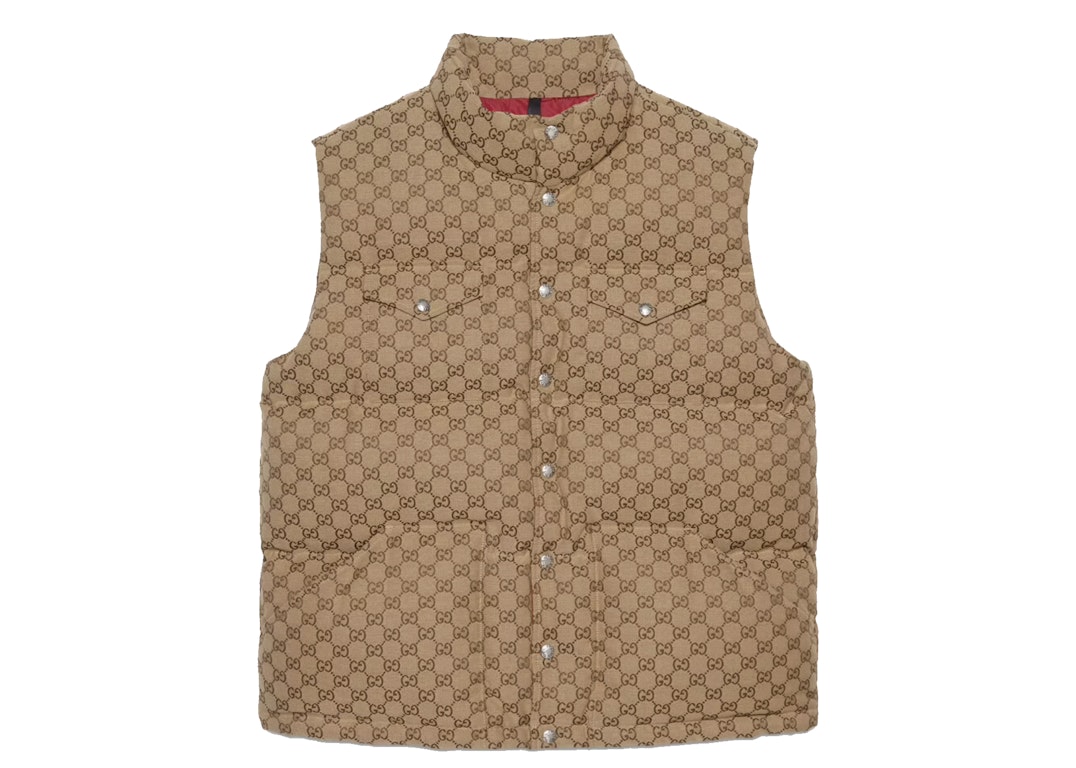 Pre-owned Gucci X The North Face Down Vest Beige/ebony