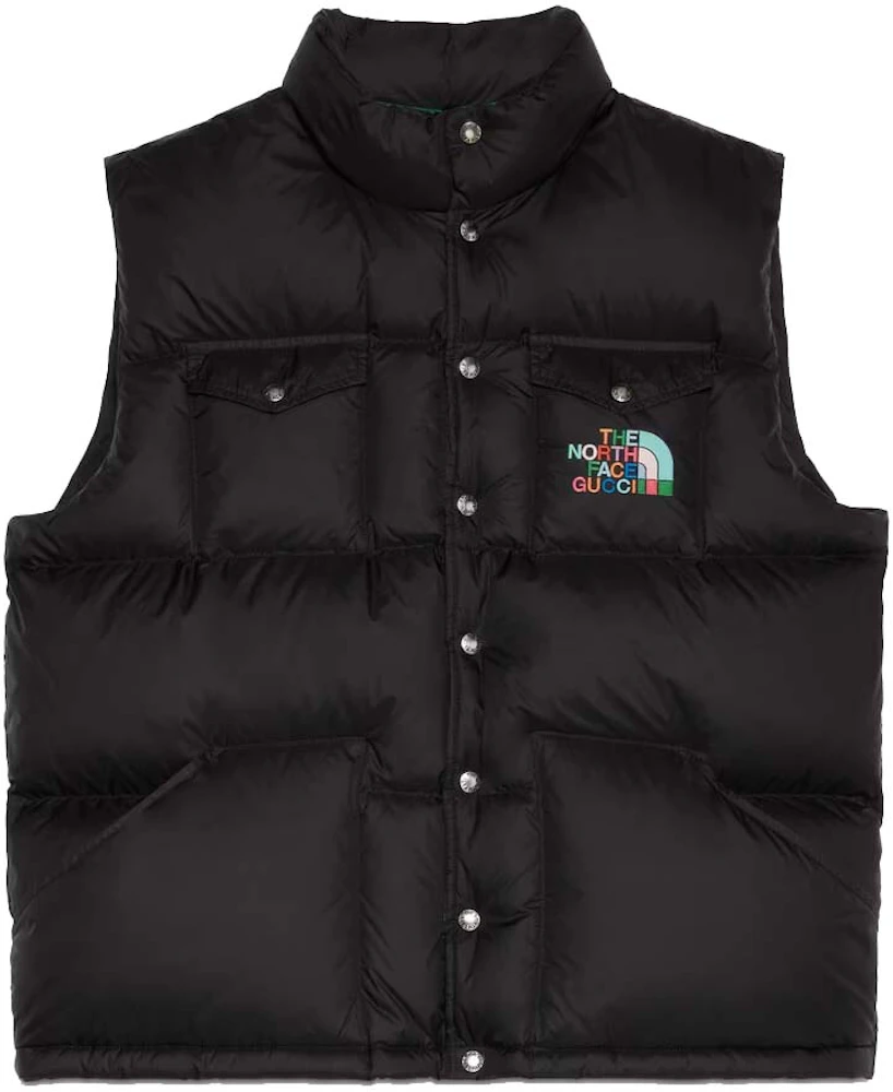 The North Face x Gucci padded vest in green and black