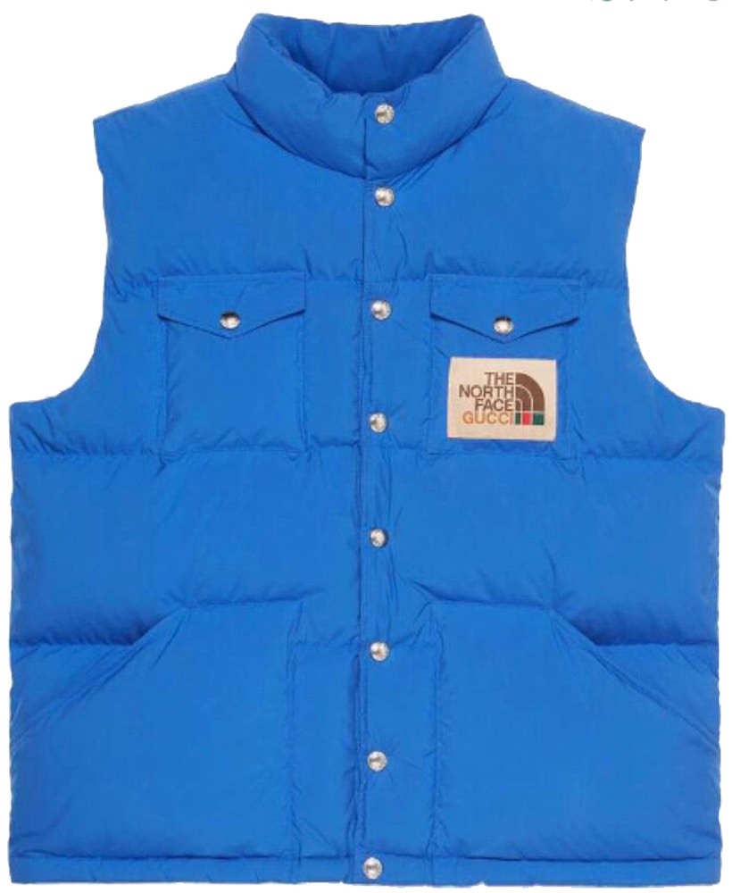 Gucci X The North Face Down Vest Blue Ss21