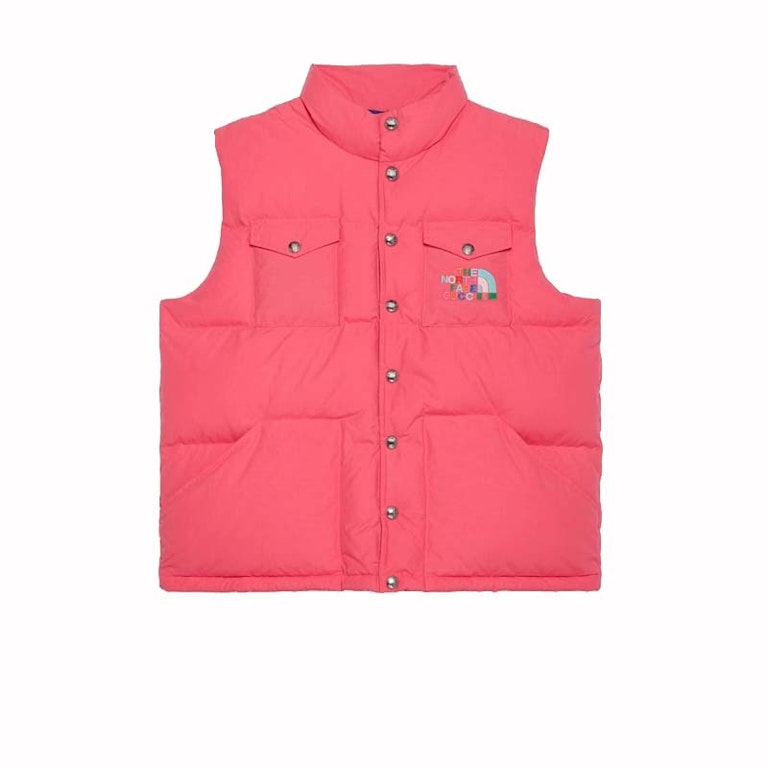 Pre-owned Gucci X The North Face Down Vest Pink