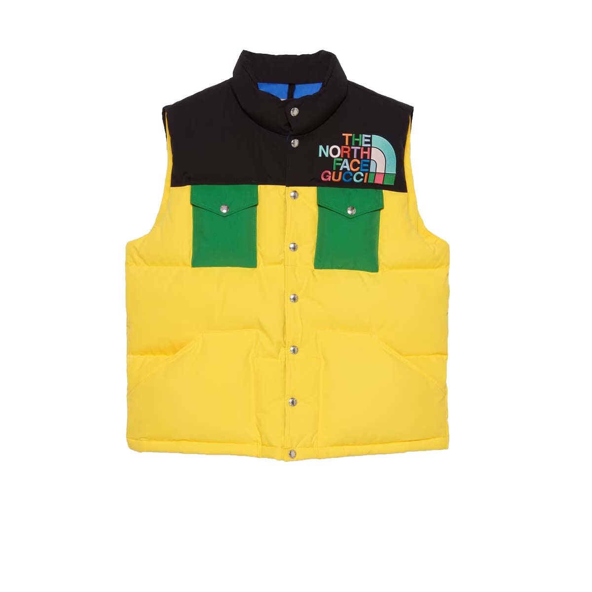 Gucci x The North Face Down Vest Yellow/Black/Green - FW22 - US