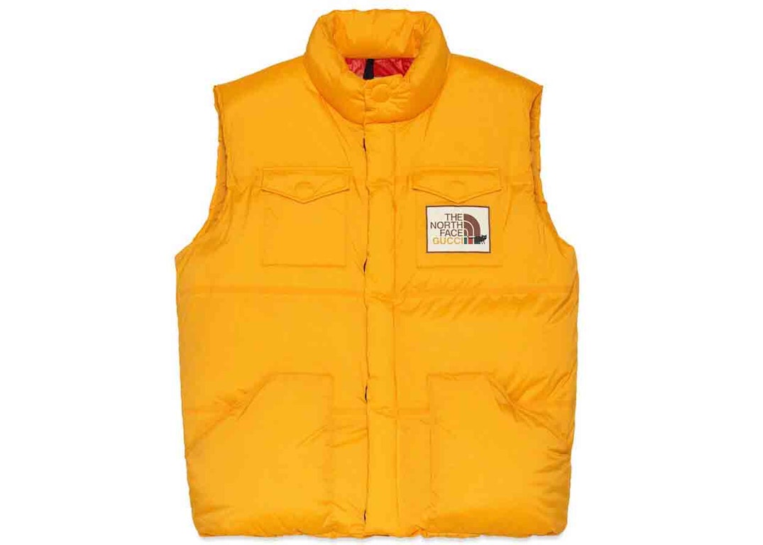 Pre-owned Gucci X The North Face Down Vest Yellow