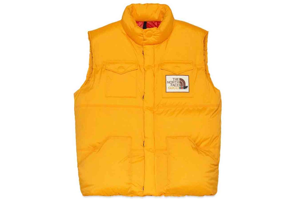 Pre-owned Gucci X The North Face Down Vest Yellow