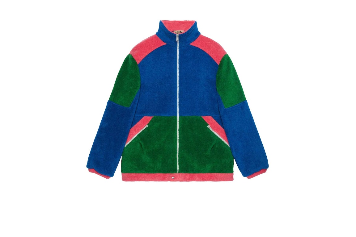 Pre-owned Gucci X The North Face Fleece Jacket Blue/green/dark Pink