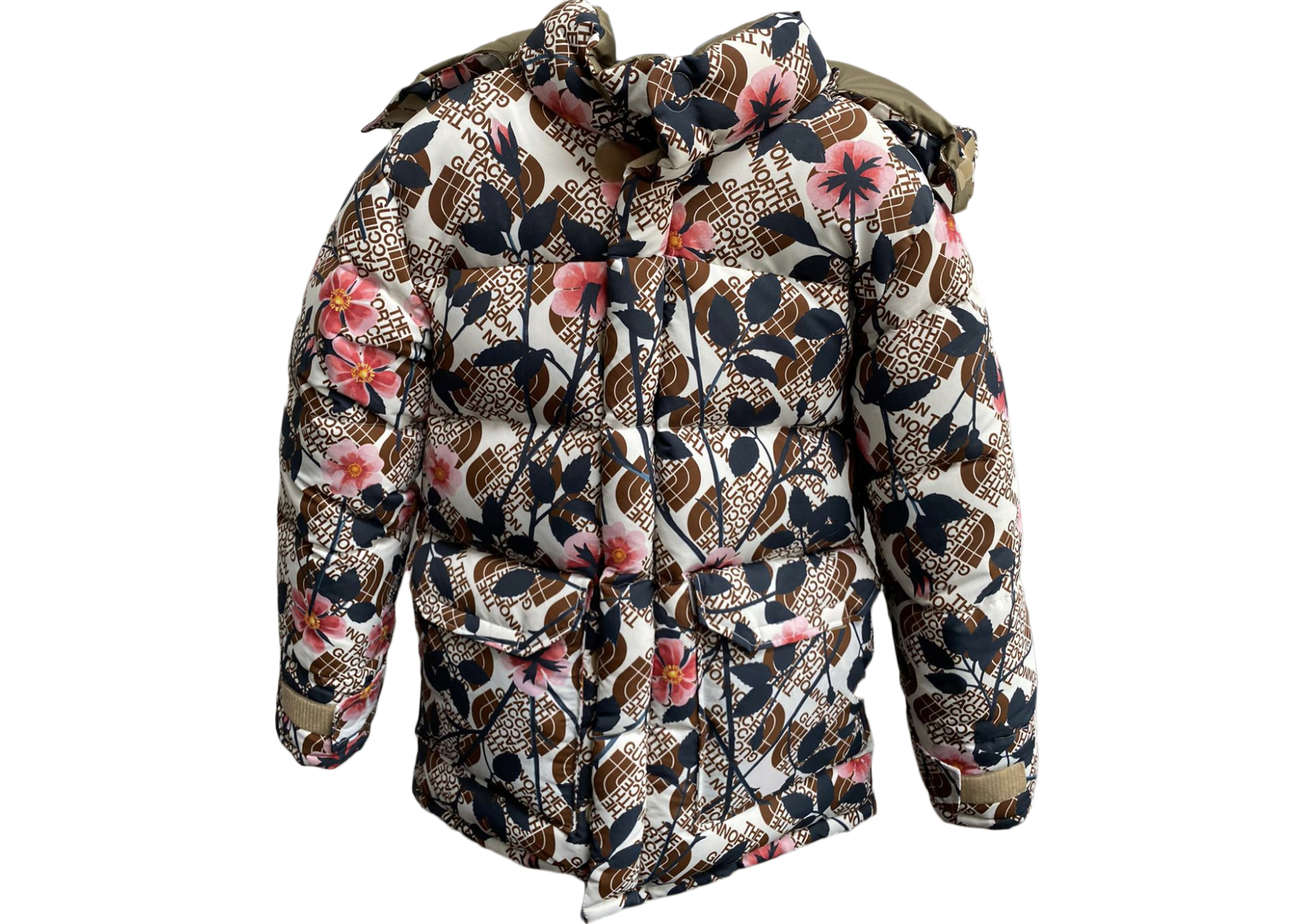 Gucci x The North Face Floral Down Parka Ivory/Pink Men's - SS21 - US