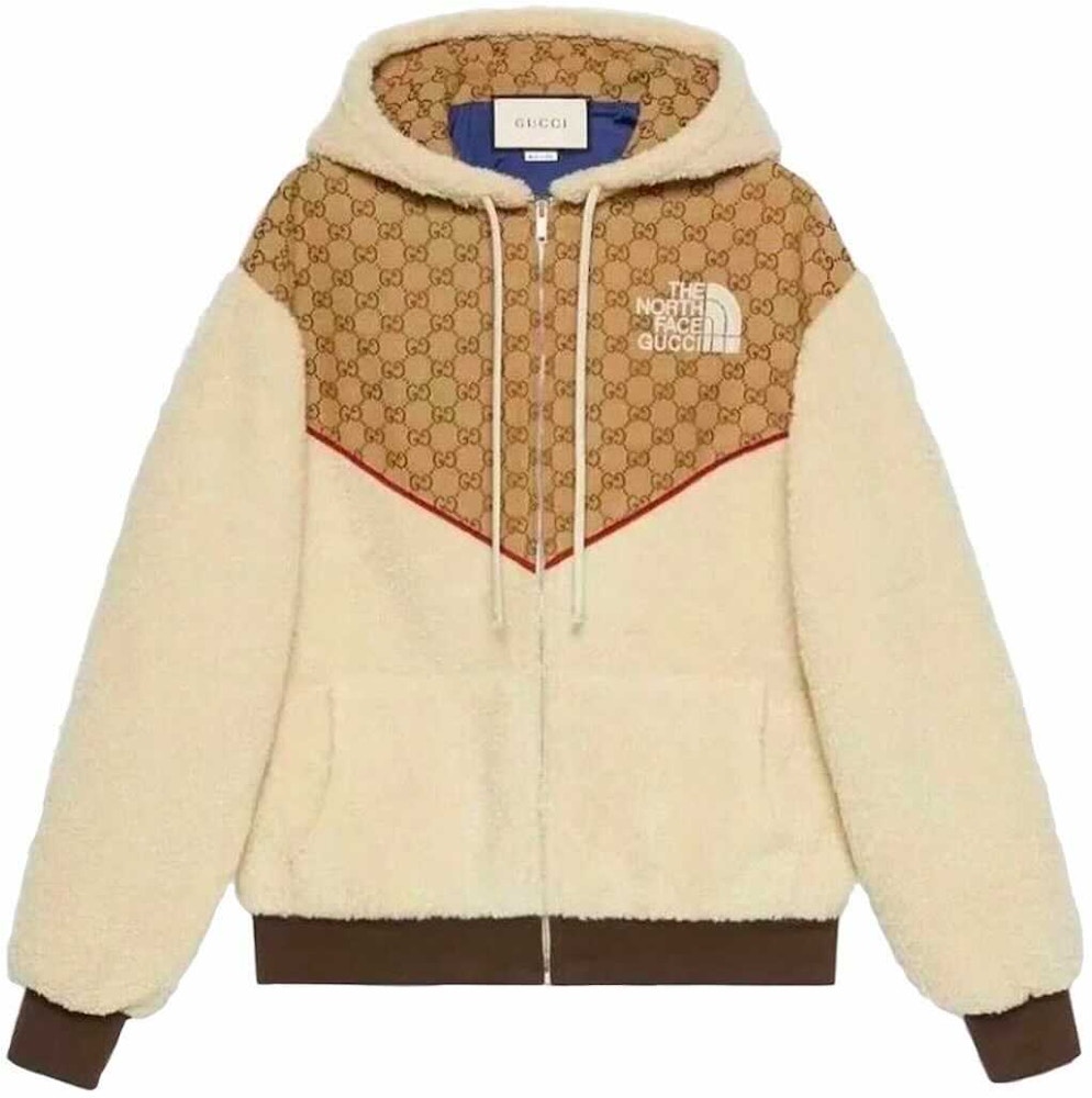 Gucci X The North Face Gg Canvas Shearling Jacket Beige Ss21