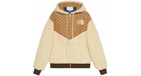 Gucci x The North Face GG Canvas Shearling Jacket Beige