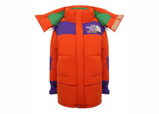 Gucci x The North Face Long Down Jacket Orange/Purple/Green - US