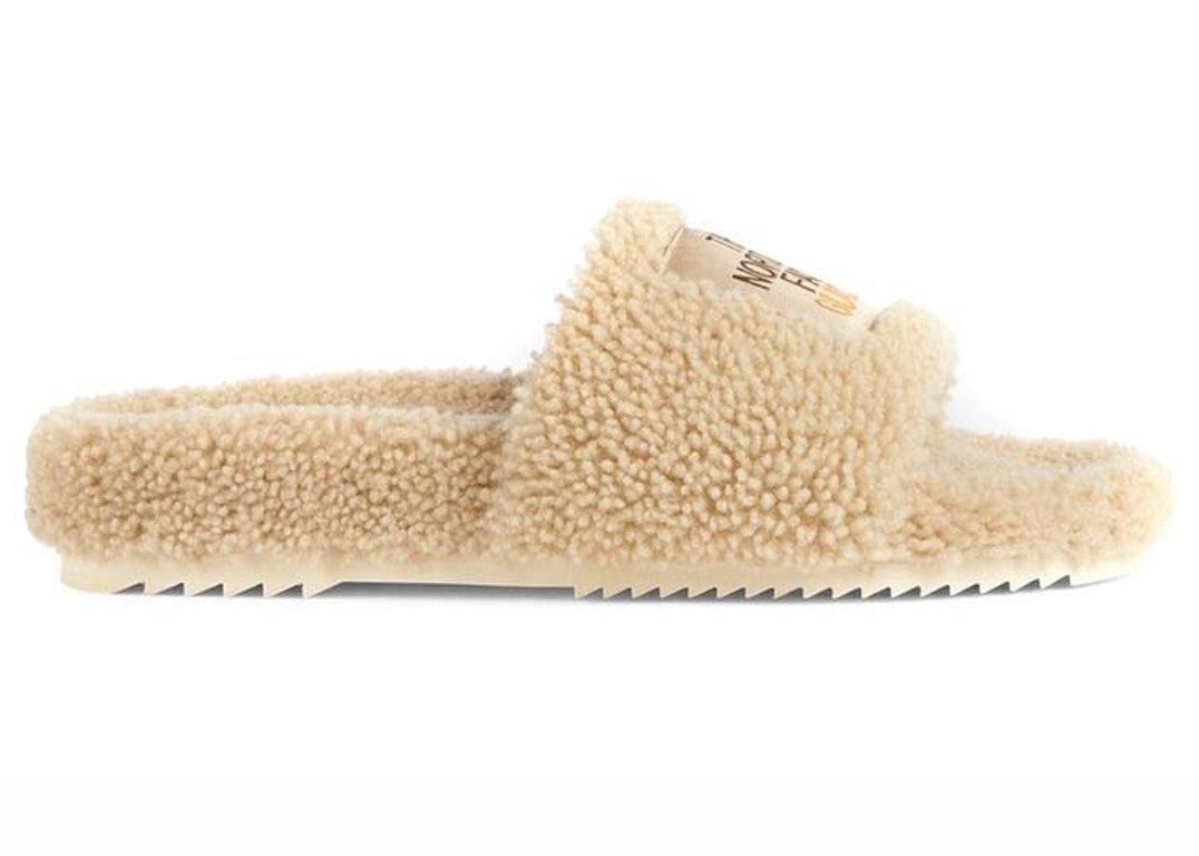 Pre-owned Gucci X The North Face Merino Wool Slides Beige (women's)