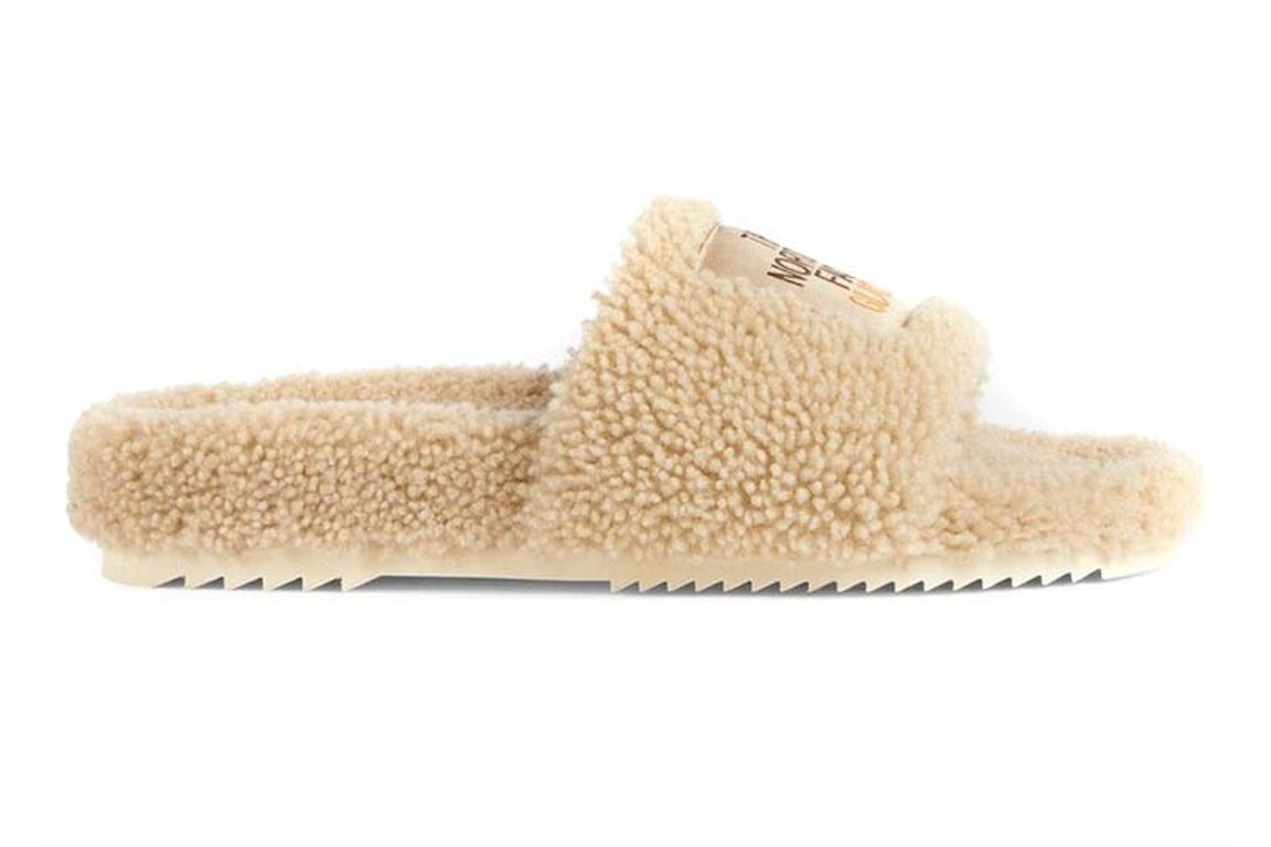 Pre-owned Gucci X The North Face Merino Wool Slides Beige (women's)