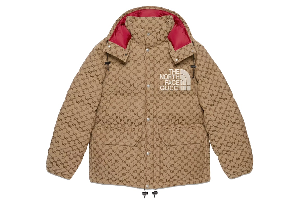 Pre-owned Gucci X The North Face Padded Jacket Beige/ebony