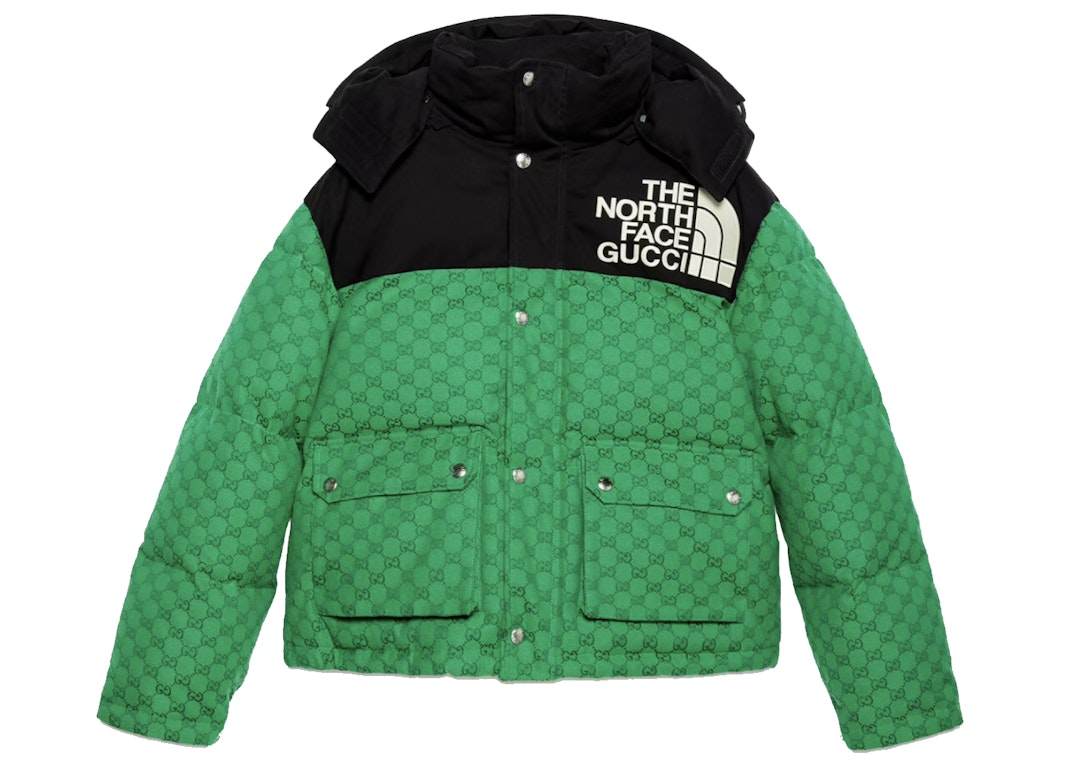 Pre-owned Gucci X The North Face Padded Jacket Green/black