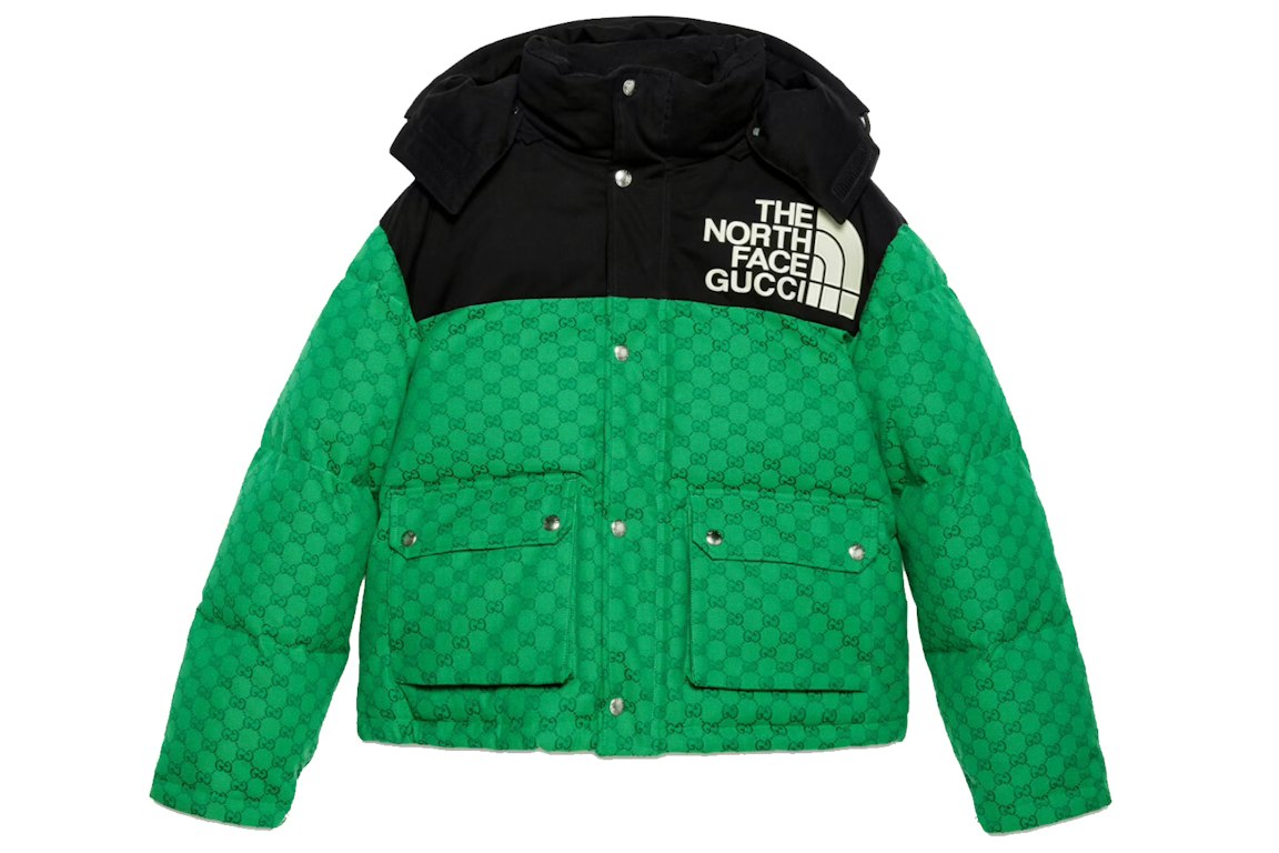Pre-owned Gucci X The North Face Padded Jacket Green/black