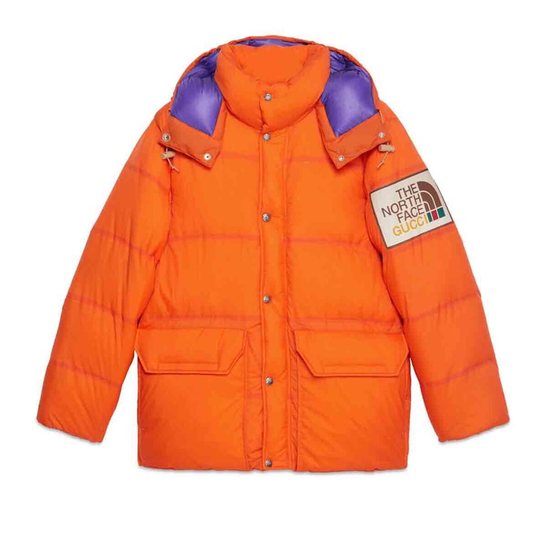 Pre-owned Gucci X The North Face Padded Jacket Orange