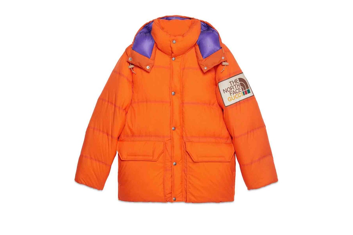 Pre-owned Gucci X The North Face Padded Jacket Orange