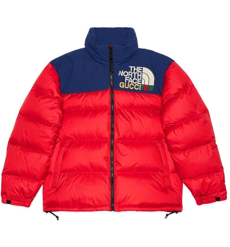 Chaqueta acolchada Gucci x The North Face Rojo/Azul FW21 US