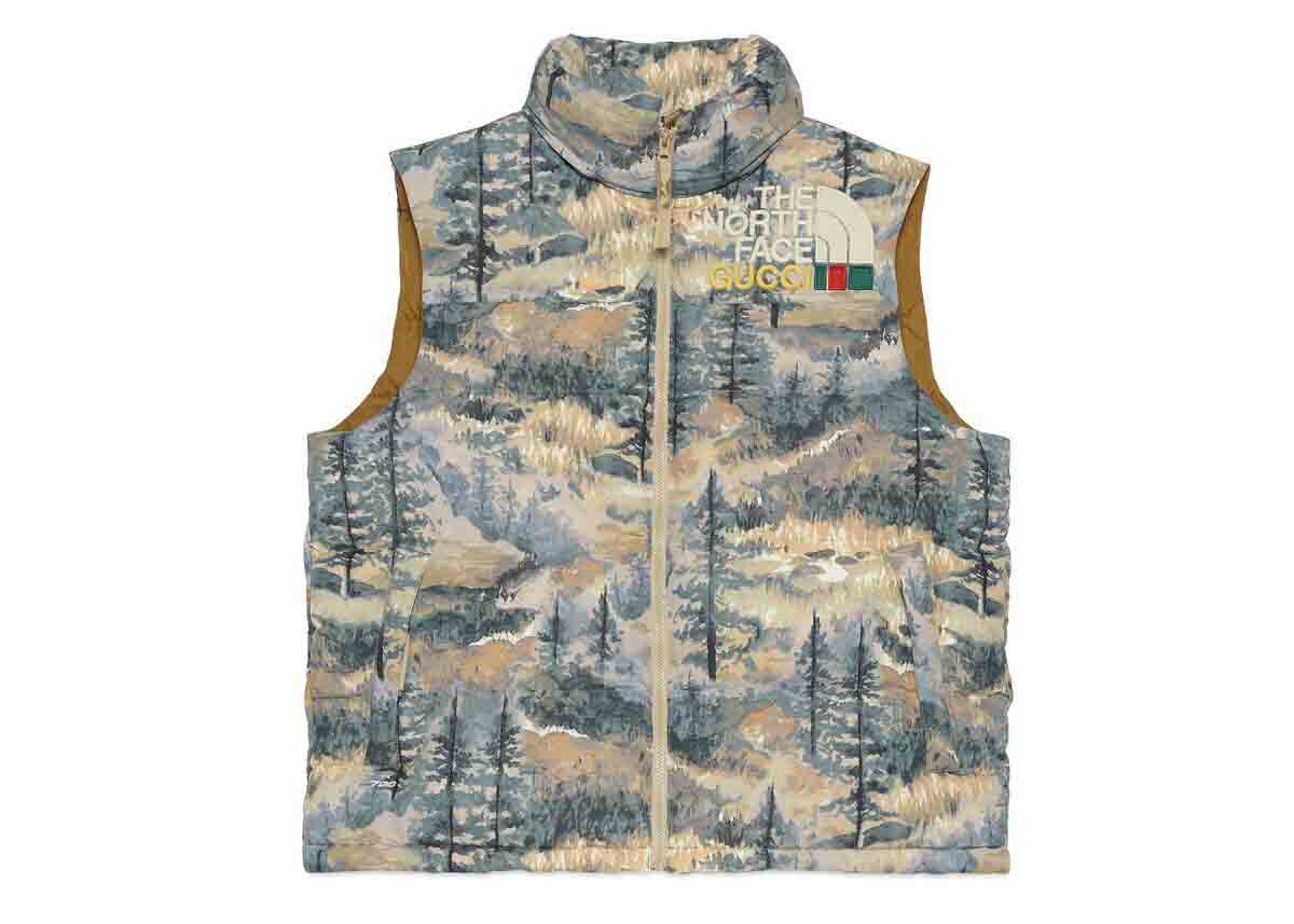 Gucci x The North Face Padded Vest Forest Print