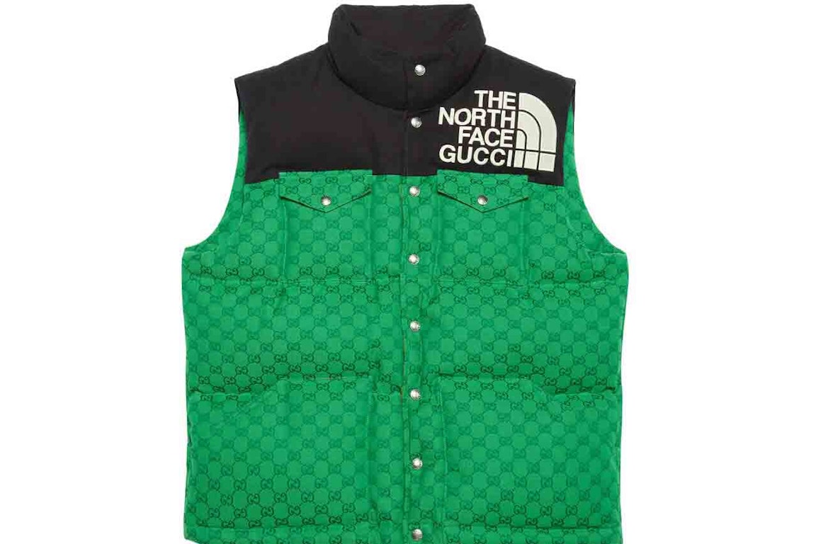 Pre-owned Gucci X The North Face Padded Vest Green/black
