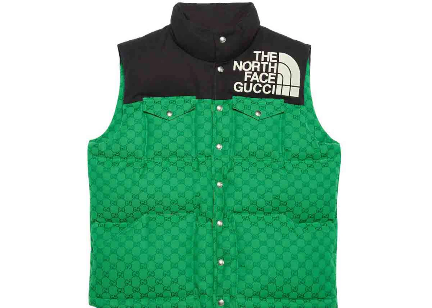 Gucci x The North Face Padded Vest Green/Black Men's - FW21 - US
