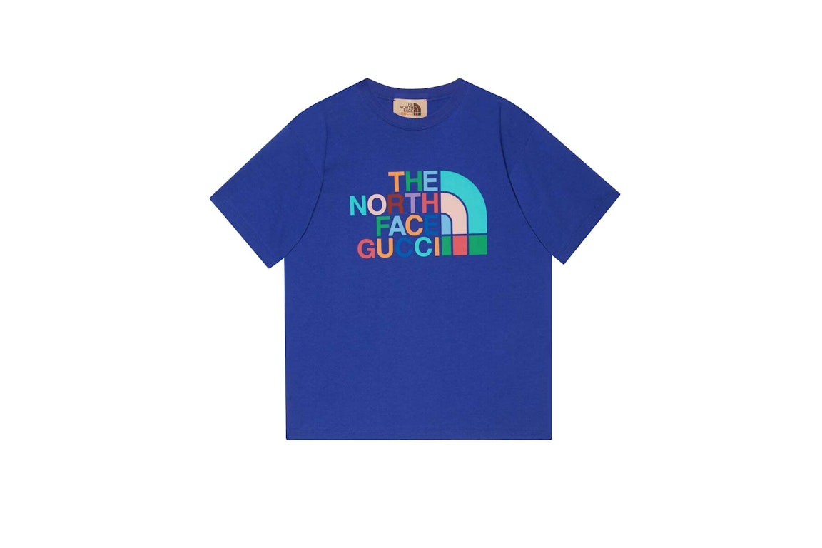 Pre-owned Gucci X The North Face T-shirt Blue/multicolor