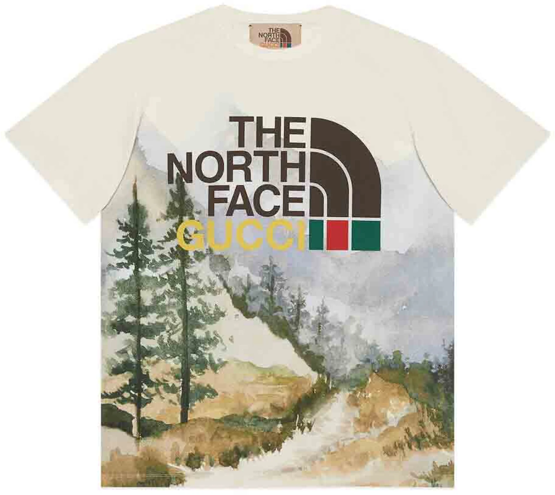 Camiseta Gucci x The North Face Logo Off-White