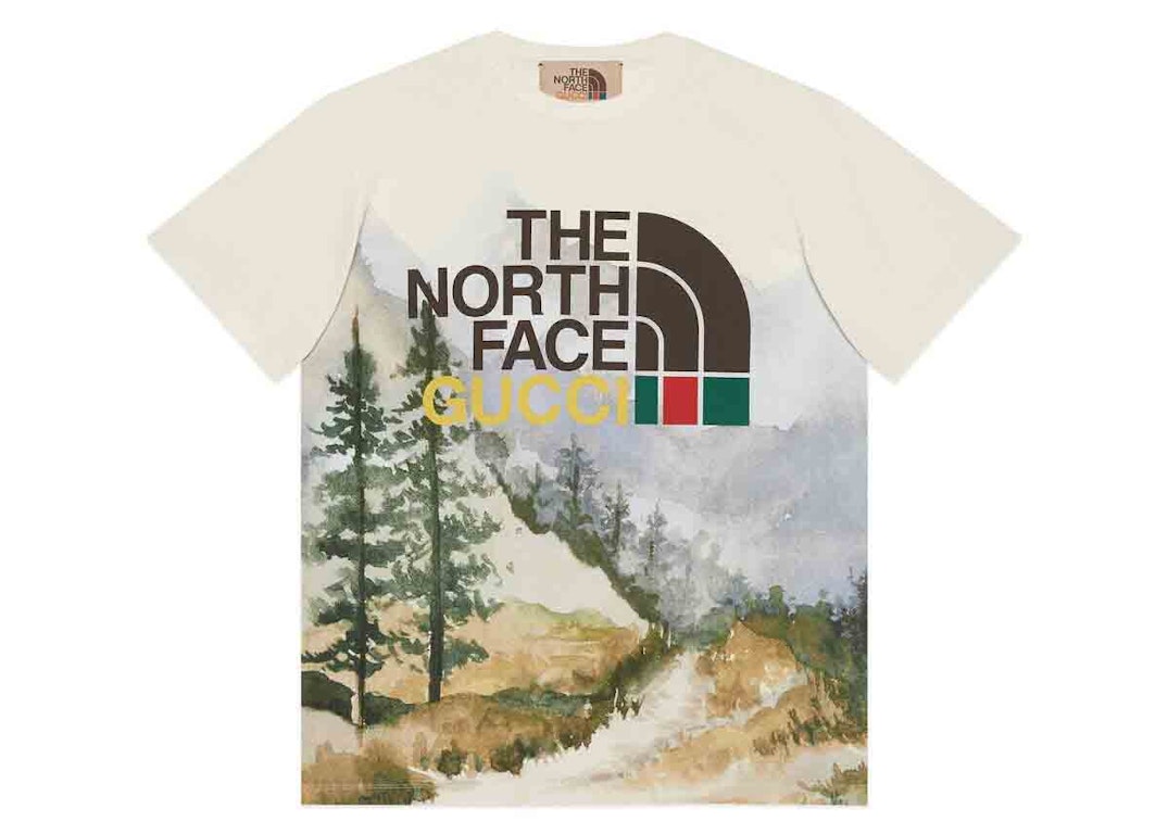 Pre-owned Gucci X The North Face T-shirt Trail Print