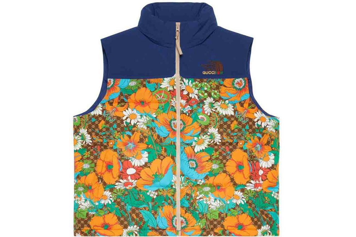 Pre-owned Gucci X The North Face Vest Floral Print