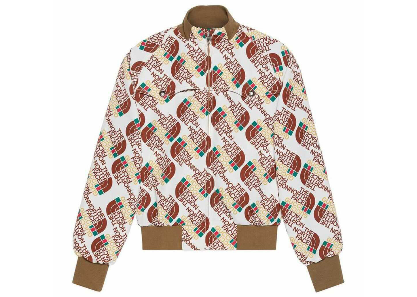 Gucci x The North Face Web Print Technical Jersey Jacket Brown 