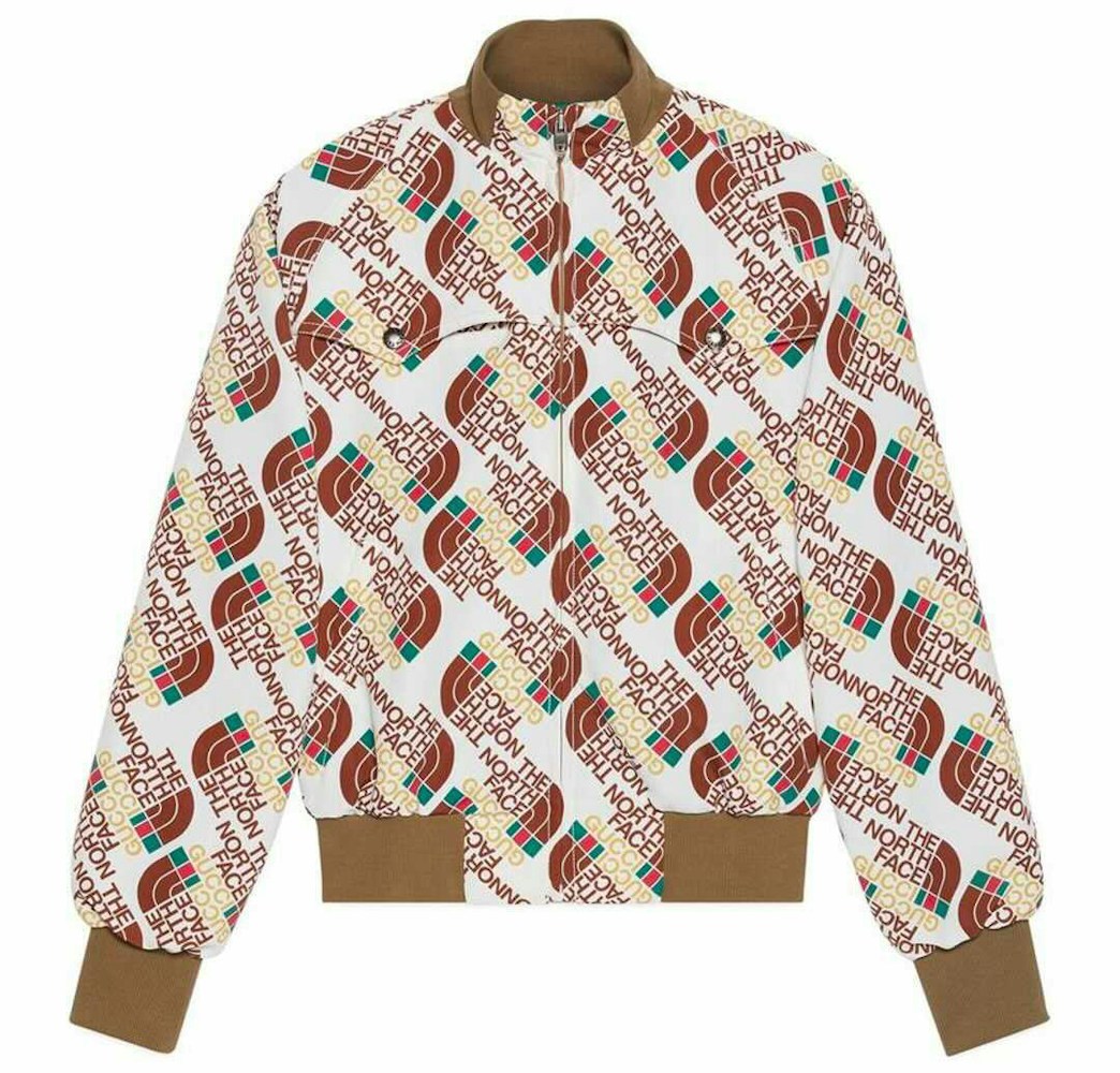Gucci X The North Face Web Print Technical Jersey Jacket Brown Beige Ss21