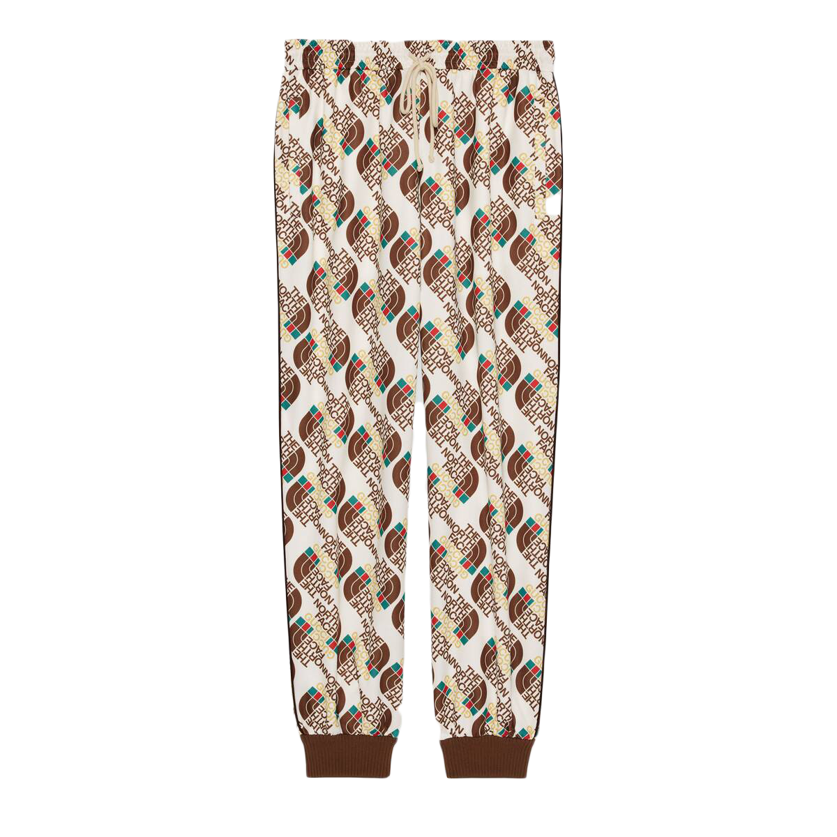 Gucci x The North Face Web Print Technical Jersey Jogging Pant Ivory/Brown