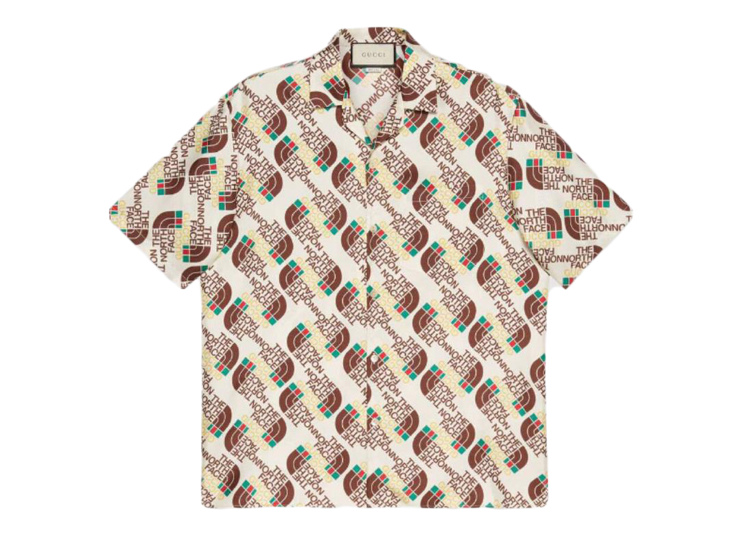 Gucci x The North Face Web Silk Shirt Brown/Beige Men's - SS21 - US