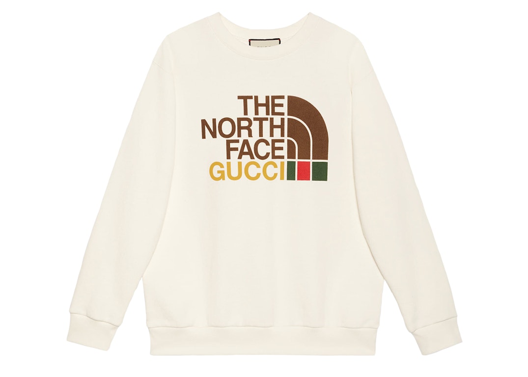 Pre-owned Gucci X The North Face Womens Cotton Oversized Sweatshirt White