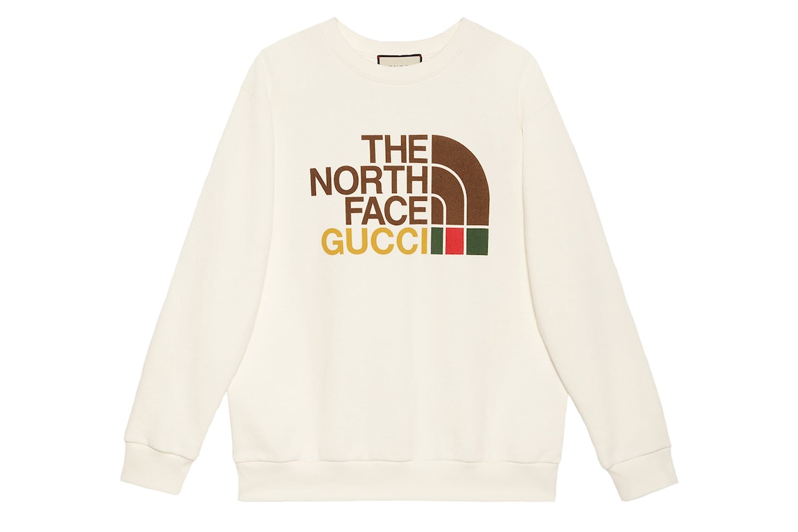 Pre-owned Gucci X The North Face Womens Cotton Oversized Sweatshirt White