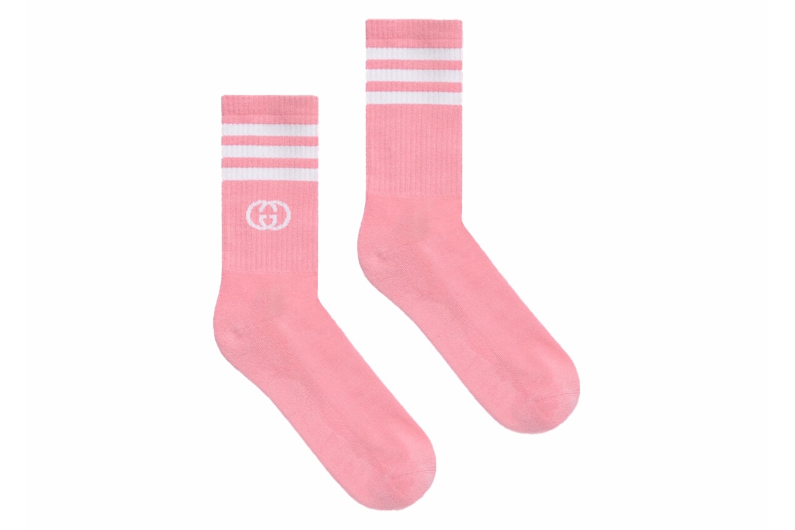 Pre-owned Gucci X Adidas Ankle Socks Pink/white