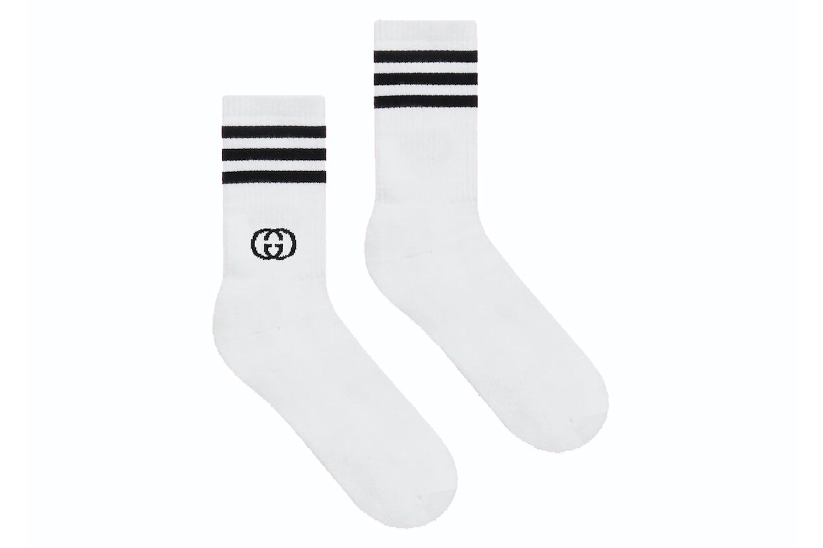 Pre-owned Gucci X Adidas Ankle Socks White/black