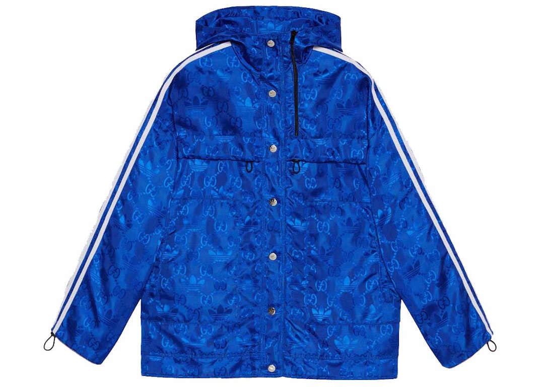 Pre-owned Gucci X Adidas Bomber Jacket Cobalt Blue