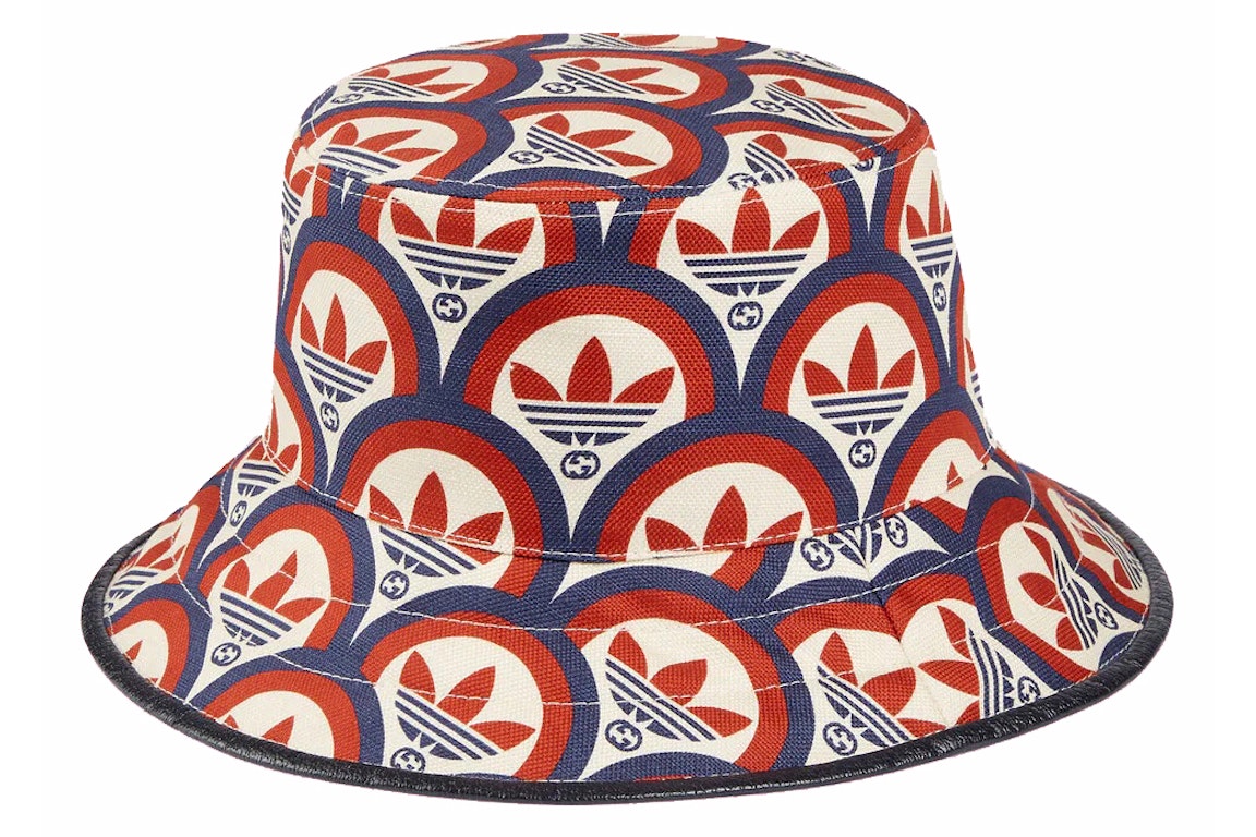 Pre-owned Gucci X Adidas Bucket Hat Red/blue