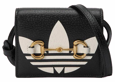 Gucci x adidas Card Case With Horsebit Black/White in Leather with 
