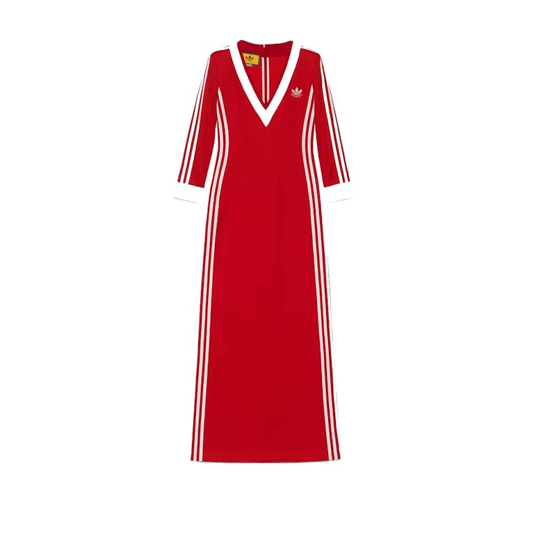 Pre-owned Gucci X Adidas Cotton Jersey Dress Bright Red