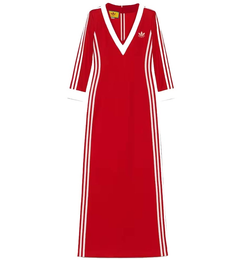 Gucci x adidas Cotton Jersey Dress Bright Red FW22 US