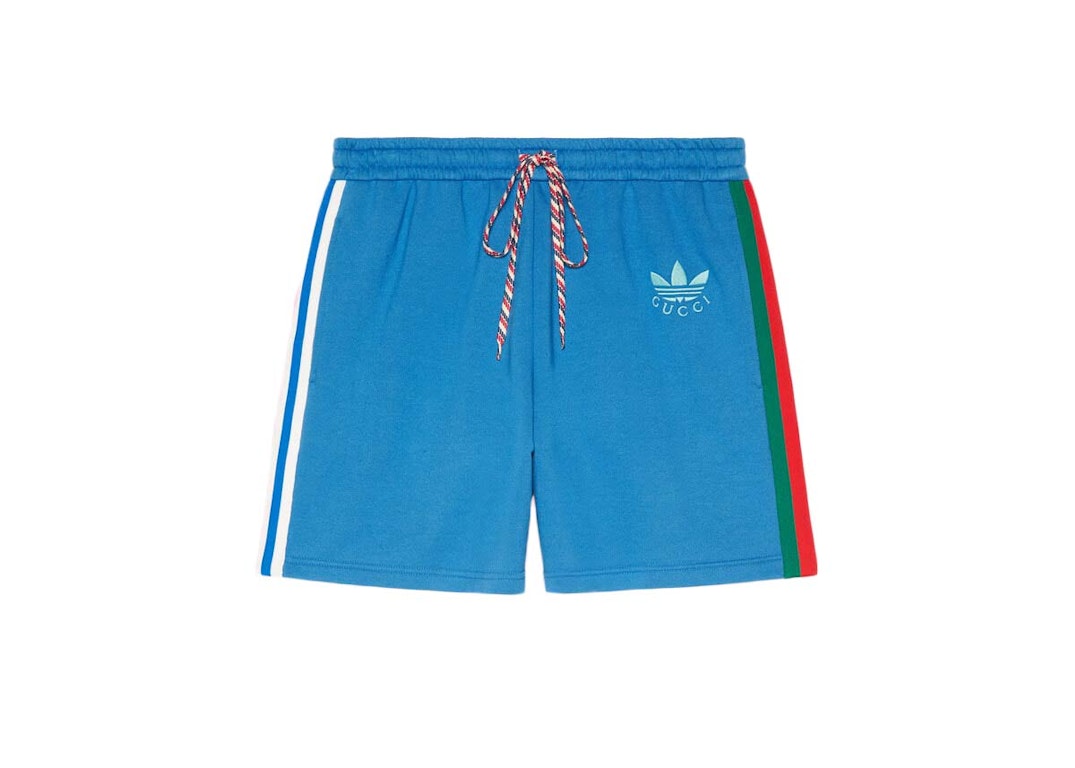 Pre-owned Gucci X Adidas Cotton Jersey Shorts Blue