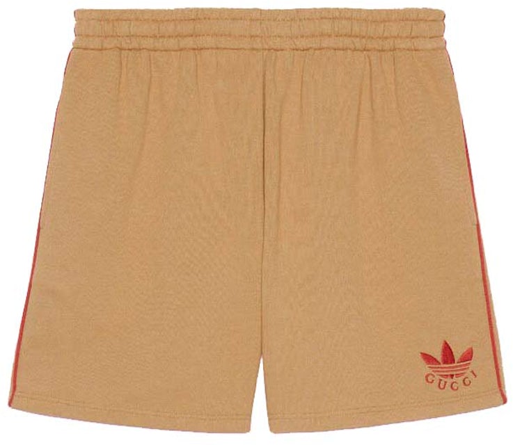 Gucci x adidas Cotton Jersey Shorts Dark Beige Men's - SS22