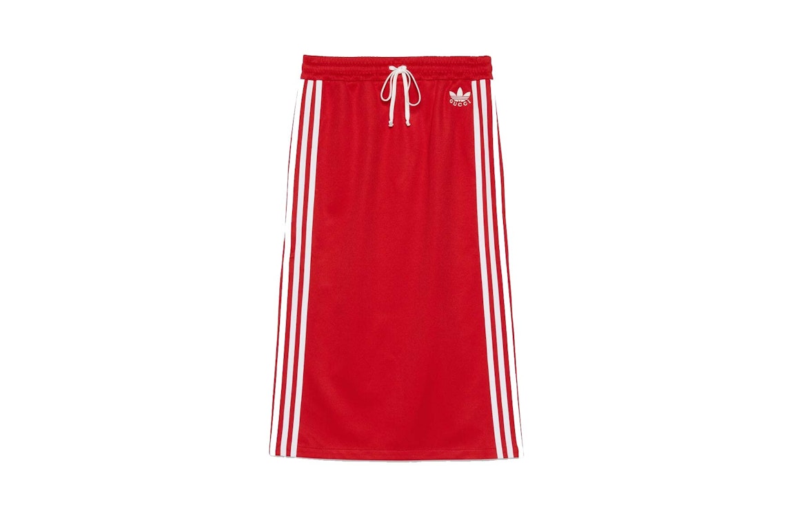 Pre-owned Gucci X Adidas Cotton Jersey Skirt Bright Red