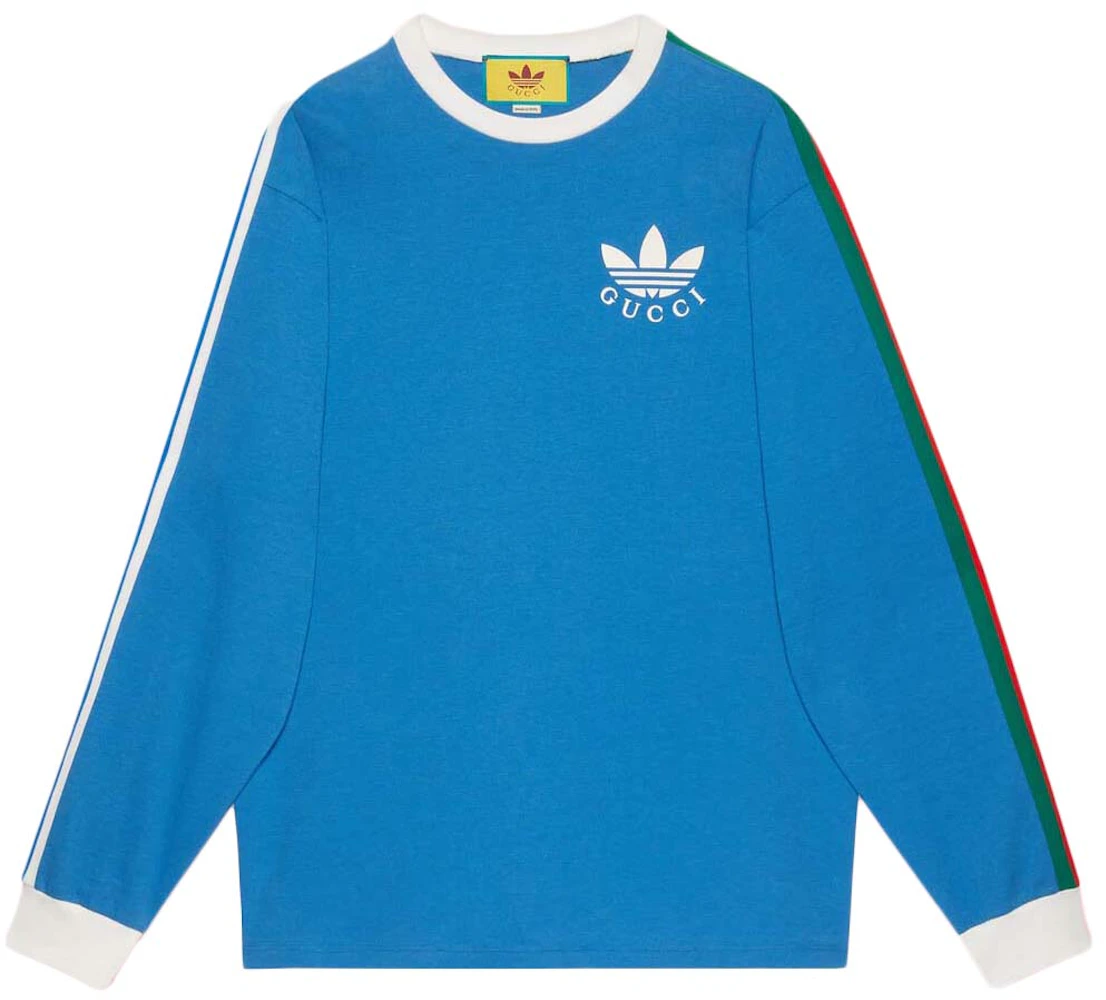 Gucci x adidas Cotton Jersey T-Shirt Blue Men's - SS22 - US