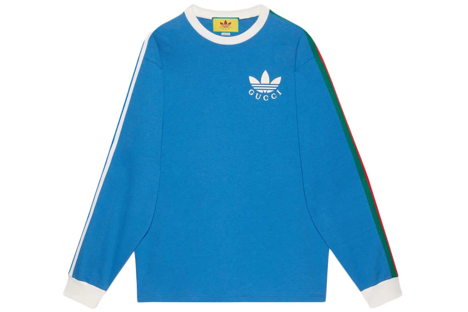 Gucci x adidas Cotton Jersey T-Shirt Blue